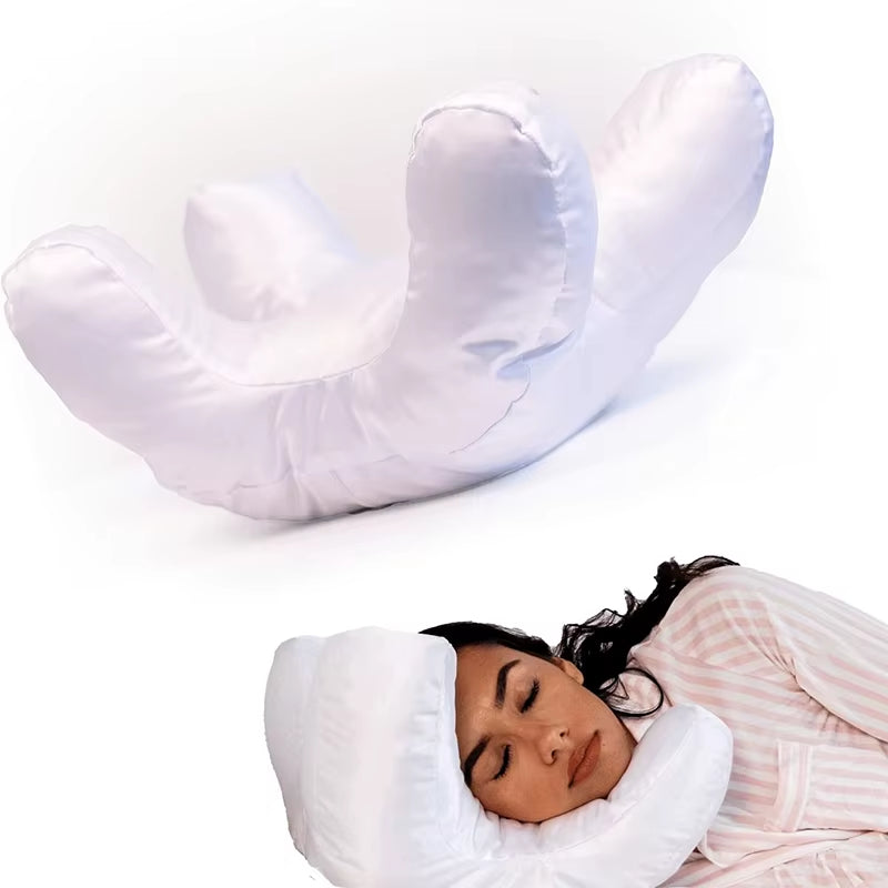 Face Pillow + Free White Satin Pillowcase! Beauty Sleep, anti Wrinkles-Aging, Back Sleep